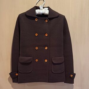 Sophisticated Dark Brown Women's Pea Coat